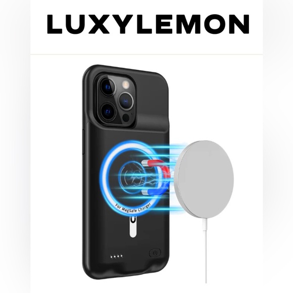 Luxy Lemon Black Mag Safe Ultra Battery Case for iPhone 13 Pro Max - Picture 4 of 9